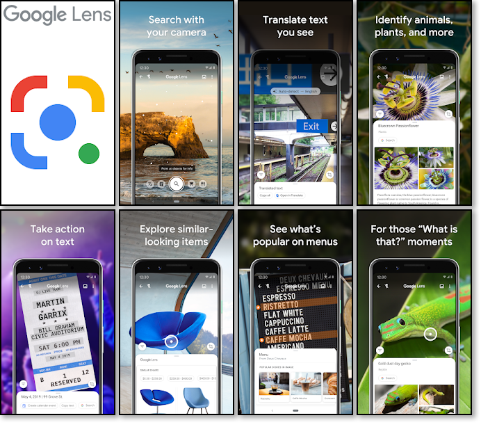 Appen Google Lens som den fremtræder i Google Play Butik.