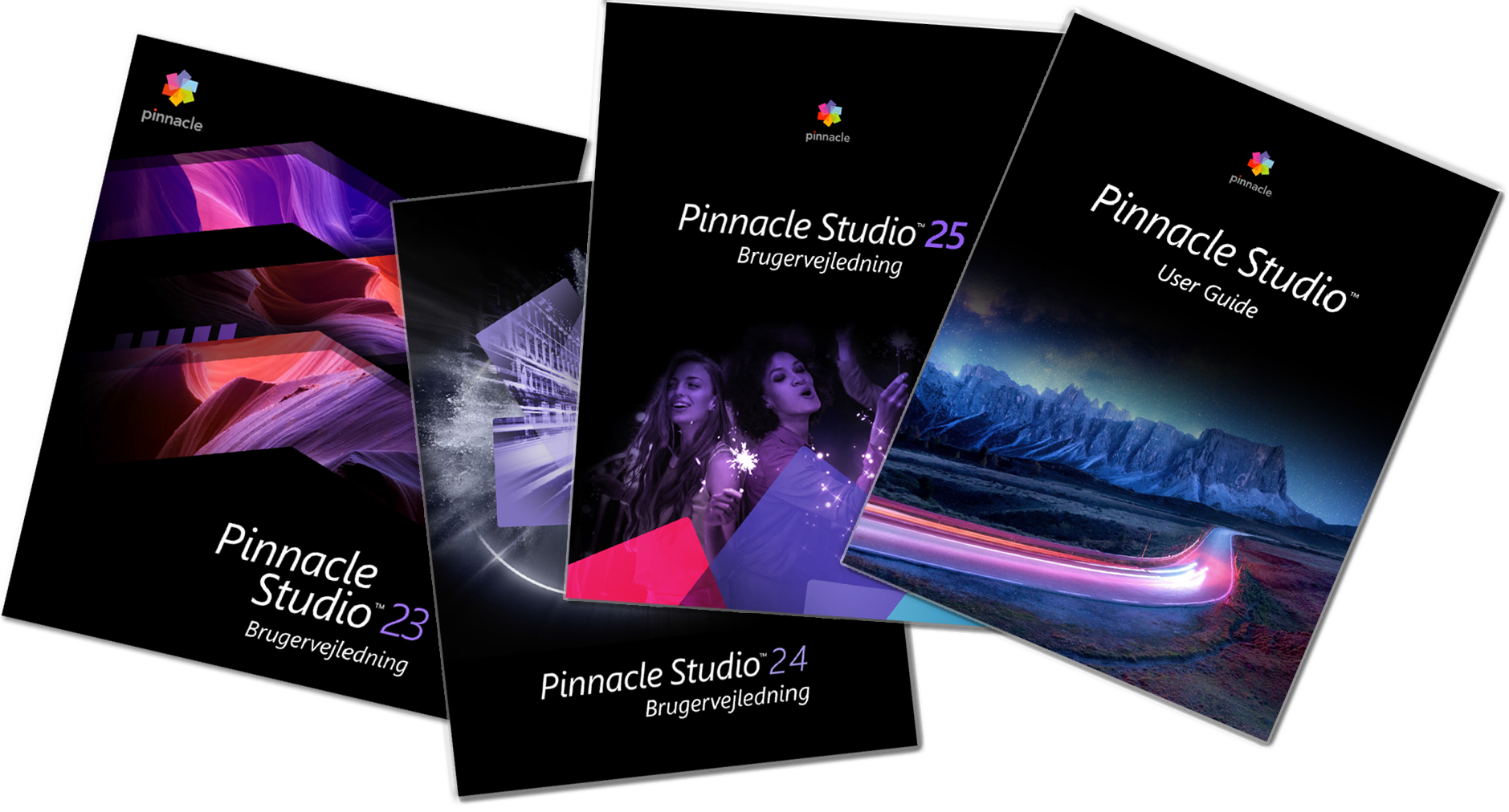 Brugervejledningen til videoredigeringsprogrammet Pinnacle Studio findes på bl.a. dansk.